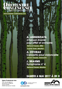 Affiche concert Temple Vernoux en Vivarais - 6 mai 2017